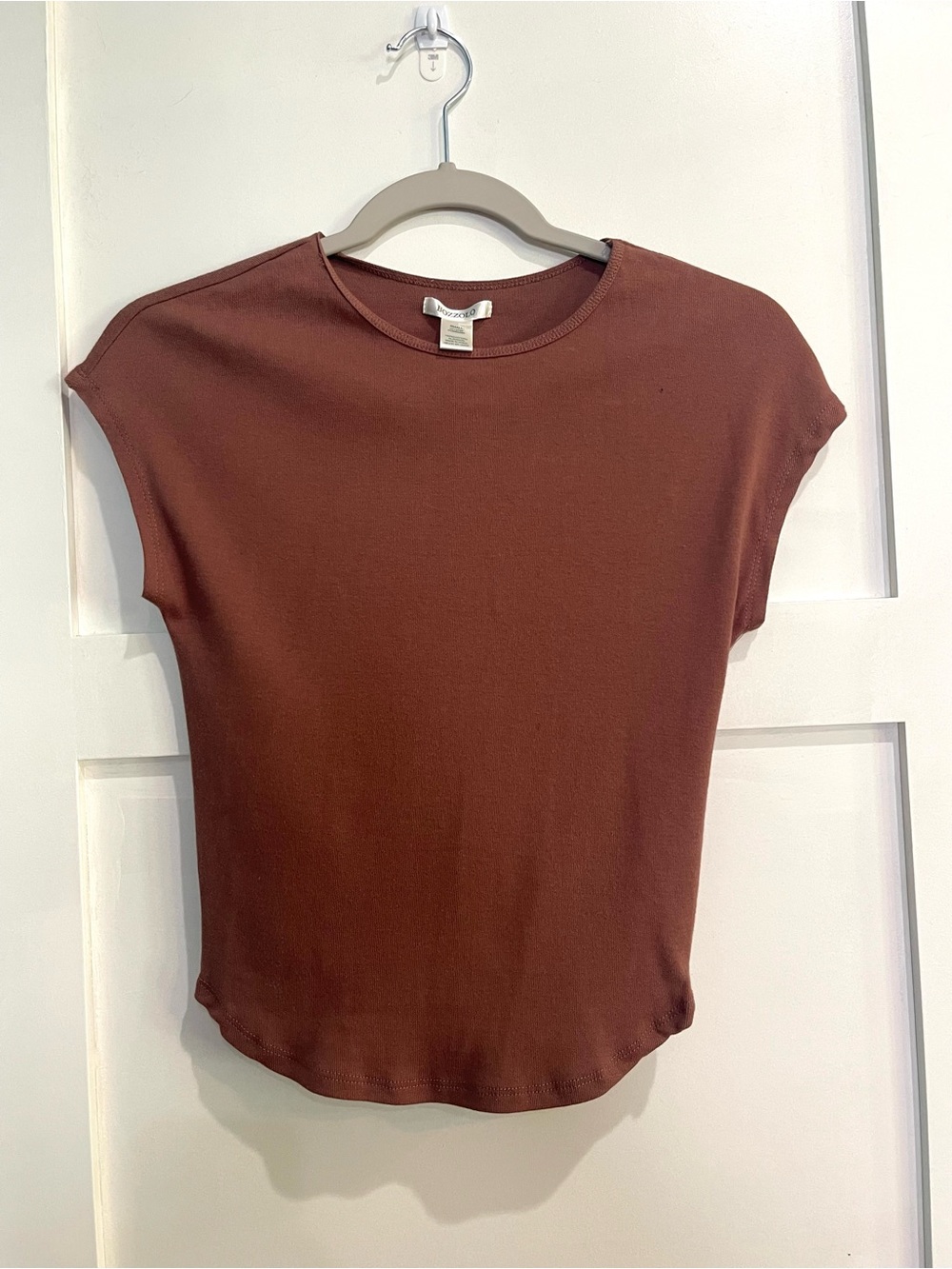 Bozzolo Brown Cap-Sleeve Tee